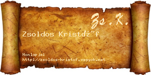 Zsoldos Kristóf névjegykártya